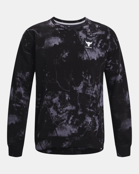 เสื้อคอกลม Project Rock Rival Fleece Disrupt Printed สำหรับผู้ชาย in Black image number 4